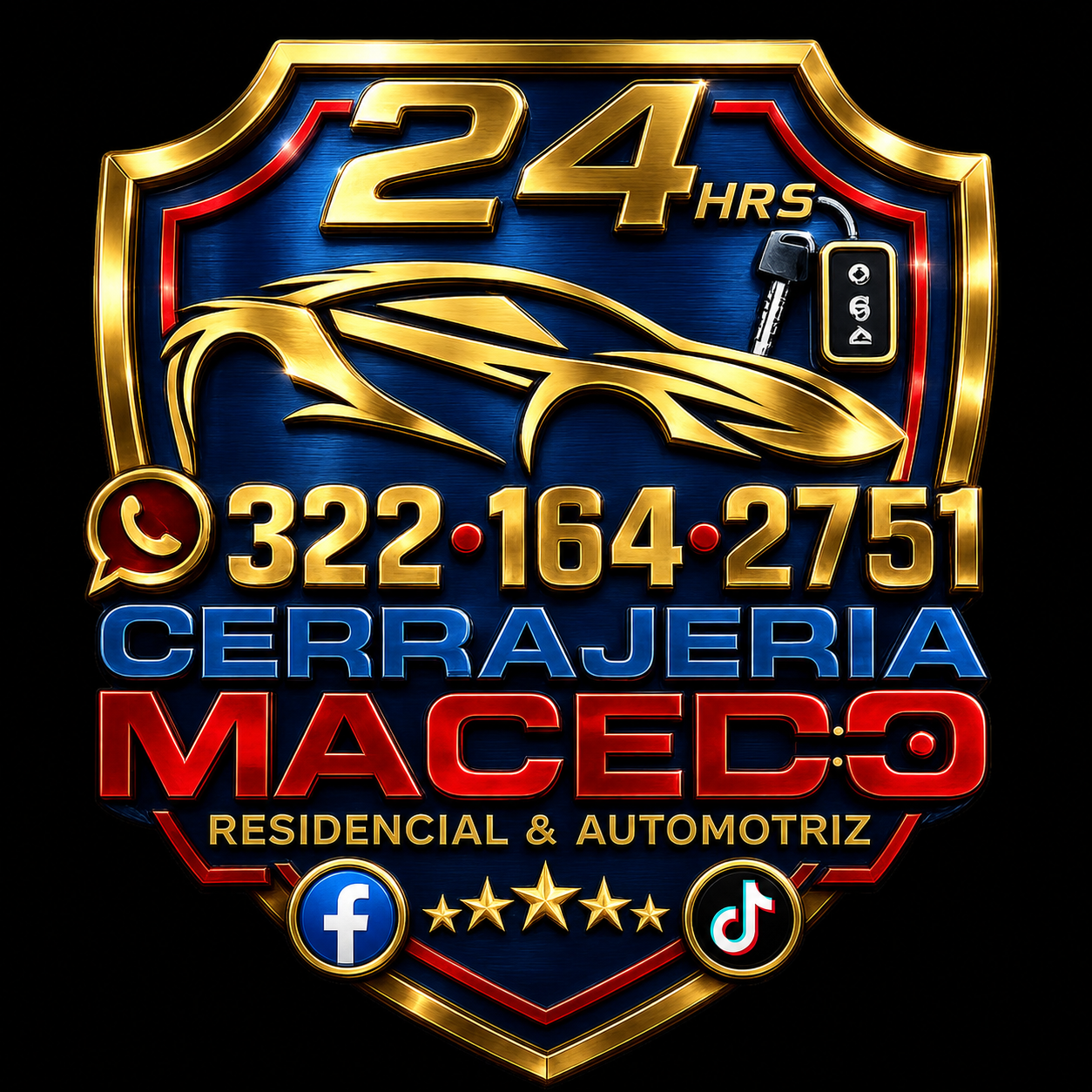 Logotipo original de Cerrajería Macedo 24 HRS